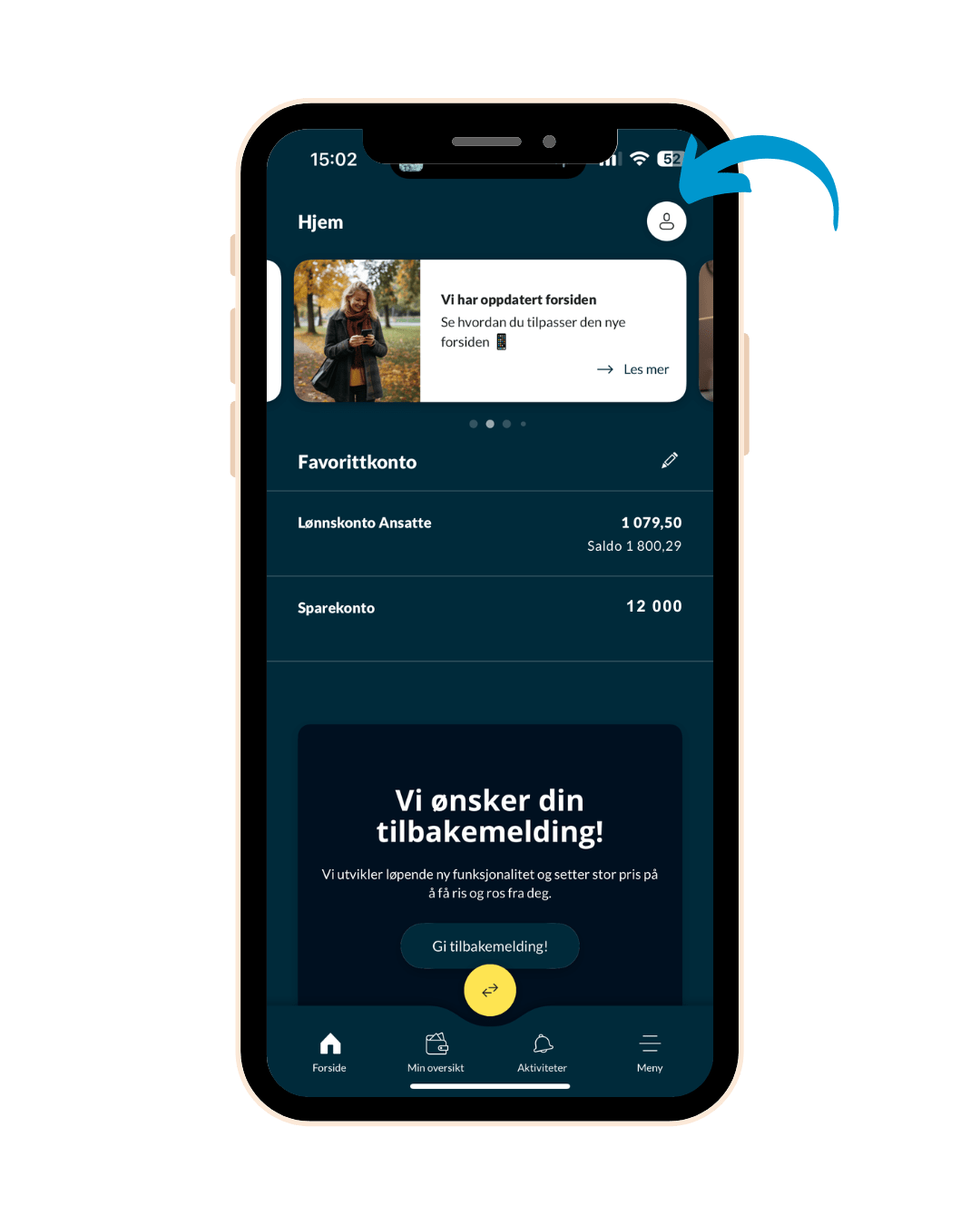 Bytt mellom privat og bedrift